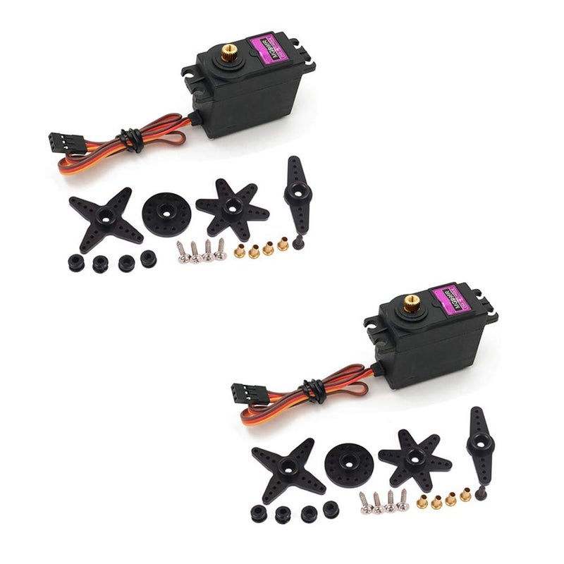 Treedix محرك سيرفو معدني عالي العزم MG996R من تريديكس 2 قطعة للسيارات الذكية والروبوتات والقوارب وطائرات الهليكوبتر RC وتركيبات الذراع الميكانيكية (زاوية التحكم 360)  - Image 1